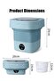 Mini Folding Washing Machine, 8L Portable Washing Machine with Drain Basket, for Apartment, Travel, Underwear, Personal, Kids - 3