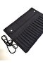 Navy Blue Patchwork Denim Design Roll-Up Brush Holder Pen Holder - 3