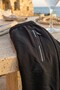 Men's Black Three-Pocket Zippered Compact Combed Cotton Waist Drawstring Elastic Cotton Shorts 26Esrth379 - 6