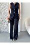 Patterned 4-Button Vest Trousers Blazer Suit - 6
