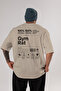 Gym Rat Oversize Back Printed Beige T-Shirt 100% Cotton Streetwear Premium Comfortable Fit - 2