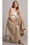Women's Beige Color Skirt with Pockets