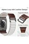 Modified Hybrid Leather Nylon Strap Compatible with Apple Watch Ultra/Series, Breathable Lightweight Sport Band - 2