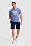 Men's Indigo Regular Fit Crew Neck T-Shirt 50327174-Vr028 - 4