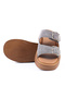 Genuine Leather Gray Suede Women's Slippers - Z601 - 5