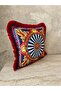 Napoli̇ Series, Red Fringed Suede Cushion Cover 43X43 cm (Double-Sided Printed) - 3