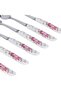 6-Piece Dinner Fork Set White/Pink - 5