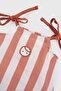 Organic Cotton Muslin Strap Dress with Orange Stripes - 3