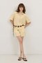 Yellow 100% Lyocell Shirt Shorts Women's Set - 2