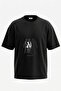 Mind Body Design Back Printed Cotton Black Oversize T-Shirt