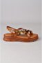Seç C405 Genuine Leather Flip-Flop Women's Sandals (Sole:3.5 cm) Tan