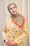 Lorena - Velora Ethnic Series Scarf - Orange, Turquoise, Green, Gray - 161027-02 - 2