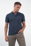 Navy Blue Polo Collar Short Sleeve Pocket Comfort Fit Cotton T-Shirt 1011260155 - 3