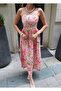 Women's Floral Patterned Lined Woven Dress - 6