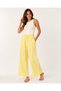 Women's High Waist Lace-Up Wide Leg Palazzo Trousers with Pockets