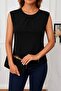 Women's Strappy Round Drawstring Collar Sandy Blouse - 3