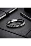Double Chain Steel and Leather Men's Bracelet 31684B2D2 - 3
