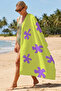 Abstract Retro Modern Beach Towel Cover - Neon Yellow Purple Pop Art Quick Dry Microfiber Towel Cover - 4