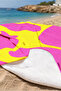 Modern  Written Geometric Beach Towel - Fuchsia Yellow Pop Art Quick Dry Microfiber Towel - 3
