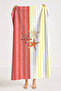 Starfish Striped Beach Towel - Marine Modern Coral Yellow Pool Quick-Dry Microfiber Towel - 2