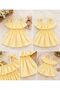 Girl's Yellow Color Dress with Strap Tie Detail - 7