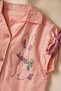 Girl's Rabbit Printed Shirt and Denim Shorts Summer 2-Piece Set - 2