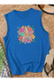Tropical Sea Star Printed Sleeveless Crew Neck Women's Tshirt
