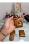 100% Genuine Crazy Leather Minimalist 5-Piece Accessory Set: Handbag - Wallet - Card Holder - Glasses Case - Keychain Set - 6