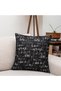 Black and White Textured Decorative Throw Pillow Cover Modern Chenille Design - 2