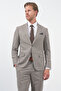 Brown-White Mono Collar 6 Drop Slim Fit Full Lining Flexible Suit 1001260172 - 3