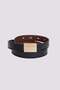 Women's minimalist gold buckle 110 cm standard black belt