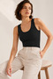 Women's Thick Strap 95% Natural Bamboo Flexible 2-Piece Basic Undershirt - Soft & Sweat-Absorbing Texture - 2