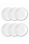 6 Pcs Dinner Plate set 10 inch Opal ware Dishwasher MIcrowave Freezer safe BPA free (Waver Round)