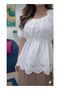 A blouse with a comfortable and distinctive cut, featuring wide short sleeves; an elegant and modern blouse. - 3