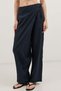 Navy Blue Double-Breasted Pareo Women's Trousers