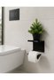 Lifetime Stainless Steel No Drilling Mounting Adhesive and Screw Rack Toilet Roll Holder Wc Paper Hanger Matte Black Bth-011