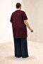 68507 Large Size Long Slim Modal T-Shirt - Burgundy - 6