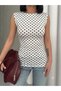 Women's Polka Dot Crew Neck Sleeveless Body Zero Sleeve Body Slim Body - 3