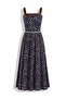 Navy Blue Polka Dot Bustier Skirt Set 4897