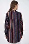 Women's Graphic Patterned Viscose D.Navy Blue Shirt - 7