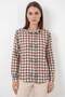 Women's Oversize Floral Patterned Viscose Brown Shirt