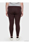Brown Plus Size Women's Leggings with Elastic Waist - 4