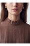 Brown Hakim Collar Pleated Dress - 3