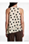 Black Crew Neck Polka Dot Blouse - 4