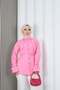 Butterfly Stone Button Detailed Lace-Up Tunic Pink Hnt2126 - 6