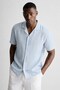 Men's Short Sleeve Muslin Shirt - B.Blue
