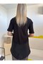 Oversize T-Shirt with Black Stitching Detail - 5