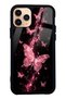 iPhone 11 Pro Pink Galaxy Butterfly Design Glossy Phone Case