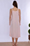 Cotton Rope Strap Maternity Nightgown with Breastfeeding Feature Effortt - Powder - 3