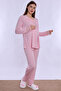 Adjustable Waist Elastic Cotton Maternity Pajama Set Effortt - Pink - 4